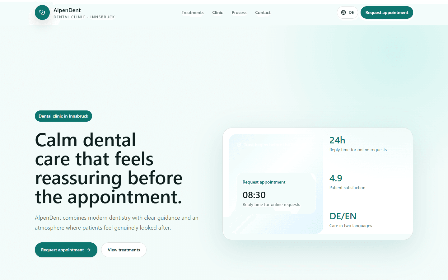 AlpenDent demo website preview