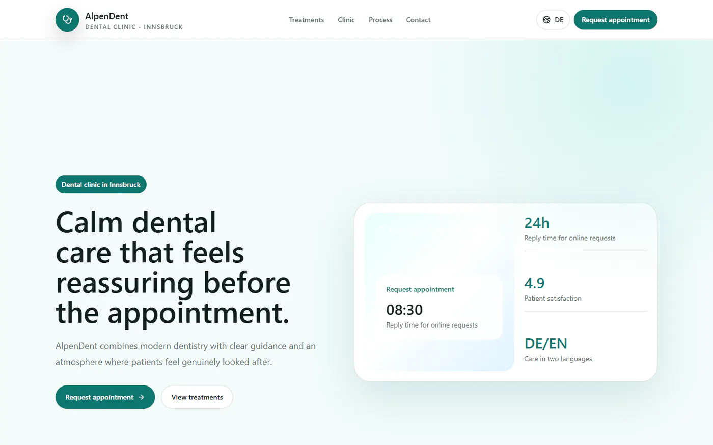 AlpenDent demo website preview